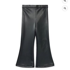 wonder nation Black Faux-Leather Flared Leggings